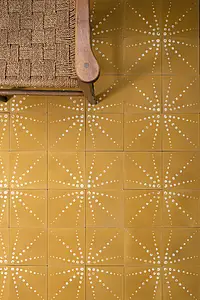 Taustalaatta, Väri keltainen väri, Tyyli design, Sementti, 20x20 cm, Pinta matta
