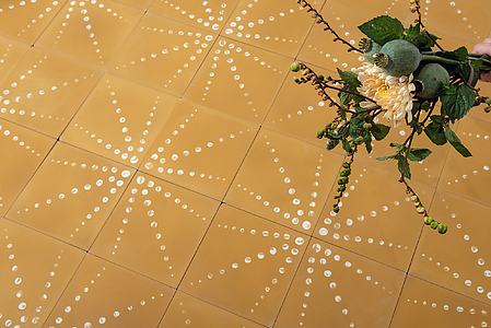 Farve gul, Stil designer, Grundflise, Cement, 20x20 cm, Overflade mat 