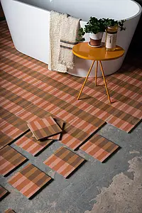 Bakgrunnsflis, Farge rosa,brun,oransje, Stil håndlaget,designer, Sement, 20x20 cm, Overflate matt