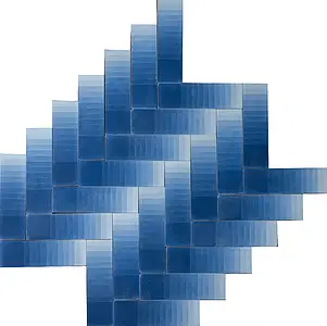 Azulejo base, Color azul oscuro, Estilo de autor, Cemento, 6x20 cm, Acabado mate