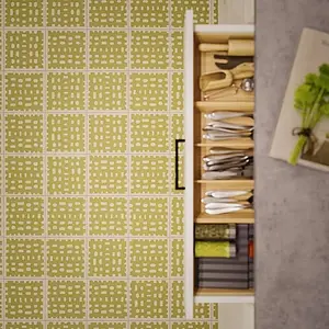 Background tile, Color green,beige, Style designer, Cement, 20x20 cm, Finish matte