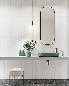 Background tile, Effect unicolor, Color white, Ceramics, 12x35 cm, Finish matte