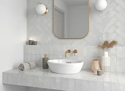 Background tile, Color grey, Ceramics, 7.5x30 cm, Finish glossy