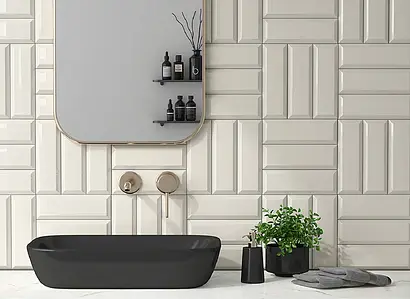 Background tile, Effect unicolor, Color beige, Style metro, Ceramics, 7.5x22.5 cm, Finish glossy