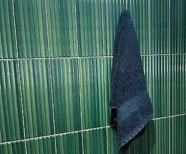 Background tile, Color green, Ceramics, 12x35 cm, Finish 3D