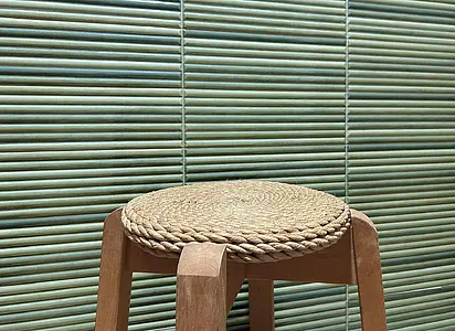 Grundflise, Farve grøn, Keramik, 12x35 cm, Overflade 3D