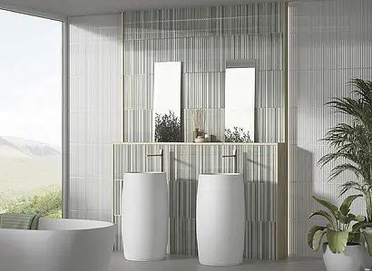 Background tile, Color beige, Ceramics, 12x35 cm, Finish 3D