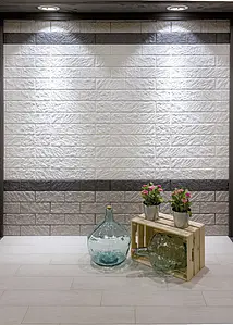 Background tile, Effect stone,other stones, Color white, Ceramics, 10x50 cm, Finish matte