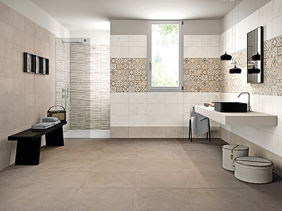 Background tile, Color grey,brown, Ceramics, 25x40 cm, Finish matte