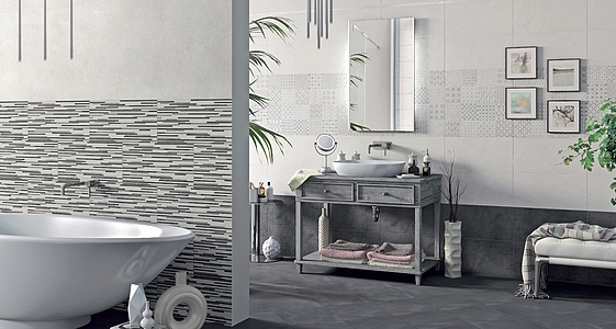 Background tile, Effect unicolor, Color grey, Ceramics, 26.1x52.2 cm, Finish matte