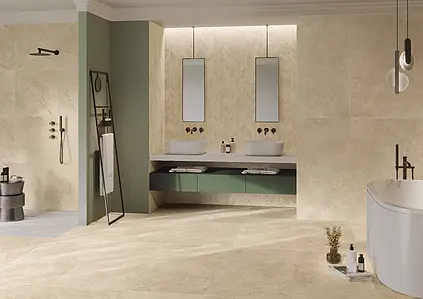 Background tile, Effect other stones, Color beige, Glazed porcelain stoneware, 60x120 cm, Finish antislip