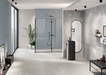 Background tile, Effect concrete, Color grey,white, Ceramics, 33.3x100 cm, Finish matte