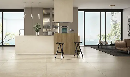 Background tile, Effect other stones, Color beige, Glazed porcelain stoneware, 120x278 cm, Finish semi-polished