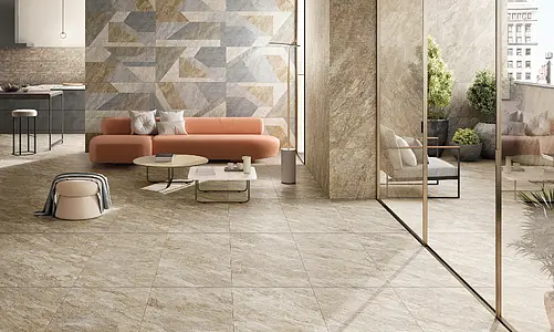 Background tile, Effect other stones, Color multicolor, Style patchwork, Glazed porcelain stoneware, 60x120 cm, Finish antislip