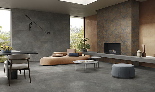 Background tile, Effect concrete, Color grey, Glazed porcelain stoneware, 60x120 cm, Finish Honed