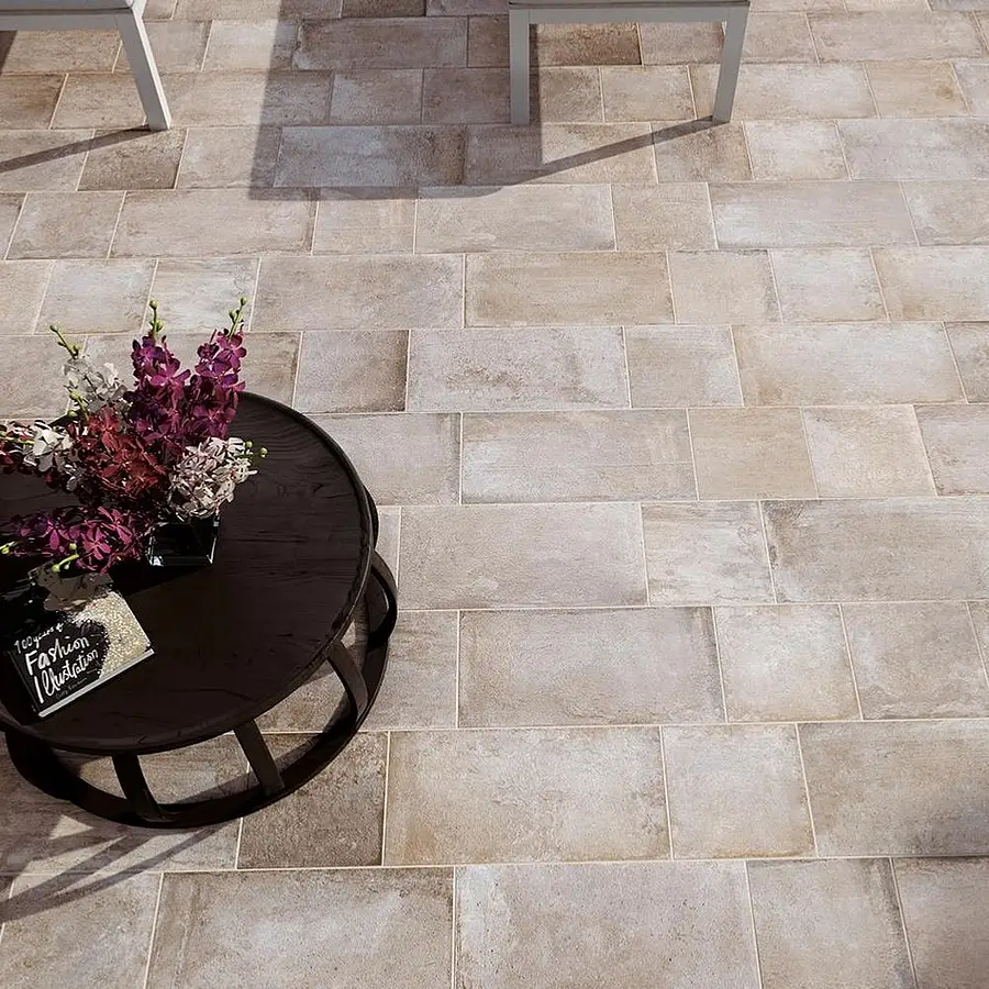 Background tile, Effect terracotta, Color grey, Unglazed porcelain stoneware, 25x50 cm, Finish antislip