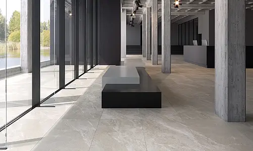 Effekt sten, Farve grå, Grundflise, Uglaseret porcelænsstentøj, 60x120 cm, Overflade skridsikker