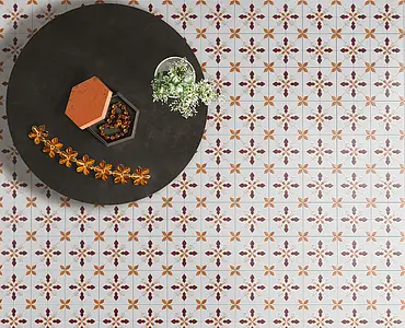 Background tile, Effect other marbles, Color orange,multicolor, Glazed porcelain stoneware, 18.7x18.7 cm, Finish matte