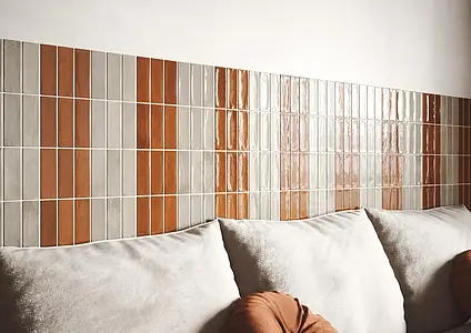 Basistegels, Kleur beige, Geglazuurde porseleinen steengoed, 5x15 cm, Oppervlak glanzend