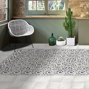 Background tile, Effect concrete, Color grey, Glazed porcelain stoneware, 18.7x18.7 cm, Finish matte