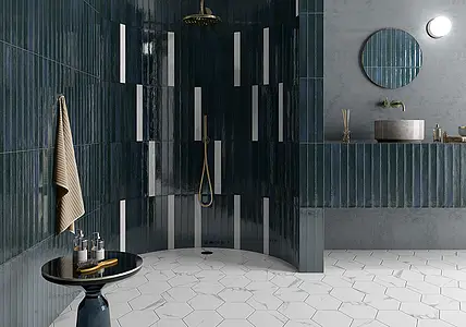 Background tile, Color navy blue, Ceramics, 5x40 cm, Finish glossy