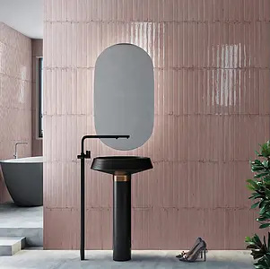Background tile, Color pink, Ceramics, 5x40 cm, Finish glossy