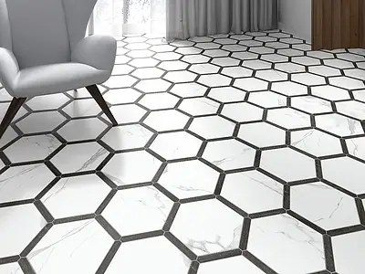 Background tile, Effect wood,other marbles, Color white, Glazed porcelain stoneware, 22x25 cm, Finish matte