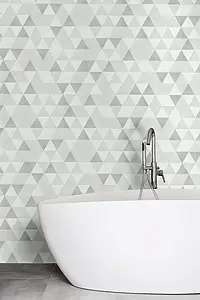 Background tile, Effect fabric, Color white, Glazed porcelain stoneware, 20x24 cm, Finish matte