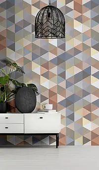Background tile, Effect fabric, Color multicolor, Glazed porcelain stoneware, 20x24 cm, Finish matte