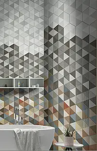Bakgrundskakel, Textur textil, Färg flerfärgade, Glaserad granitkeramik, 20x24 cm, Yta matt