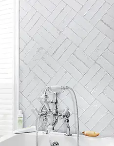 Background tile, Color white, Ceramics, 7.5x22.5 cm, Finish matte
