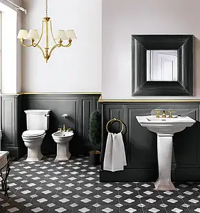 Background tile, Effect other marbles, Color black & white, Glazed porcelain stoneware, 22.3x22.3 cm, Finish matte