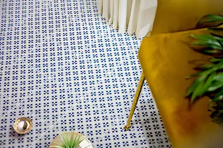 Background tile, Color navy blue, Glazed porcelain stoneware, 18.7x18.7 cm, Finish matte