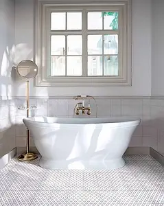 Background tile, Color black & white, Glazed porcelain stoneware, 18.7x18.7 cm, Finish matte