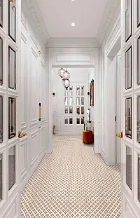 Background tile, Color orange, Glazed porcelain stoneware, 18.7x18.7 cm, Finish matte