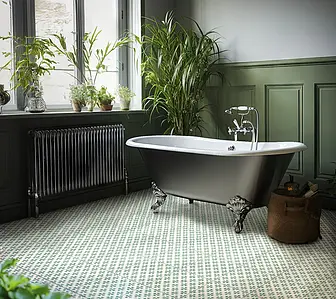 Background tile, Color green, Glazed porcelain stoneware, 18.7x18.7 cm, Finish matte