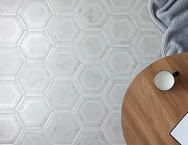 Mosaic effect tiles, Effect other marbles, Color grey, Glazed porcelain stoneware, 22x25 cm, Finish matte