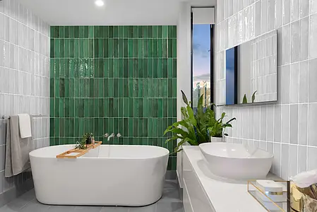 Background tile, Color grey, Style zellige, Ceramics, 7.5x30 cm, Finish glossy