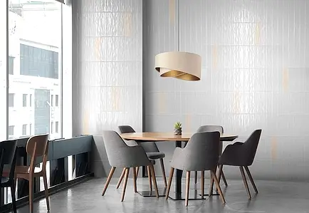 Background tile, Color white, Style zellige, Ceramics, 7.5x30 cm, Finish glossy