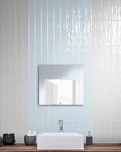 Background tile, Color sky blue, Style zellige, Ceramics, 7.5x30 cm, Finish glossy
