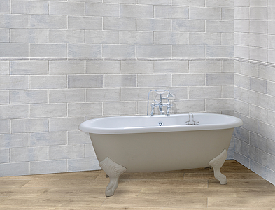 Background tile, Color grey,sky blue, Ceramics, 12x35 cm, Finish glossy