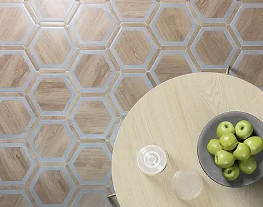 Background tile, Effect wood,other stones, Color beige,multicolor, Glazed porcelain stoneware, 22x25 cm, Finish matte