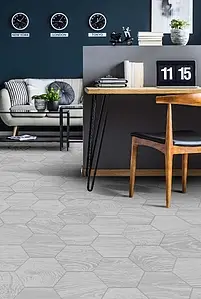 Background tile, Effect wood, Color grey, Glazed porcelain stoneware, 20x24 cm, Finish matte