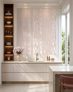 Mosaic effect tiles, Color pink, Ceramics, 20x20 cm, Finish glossy