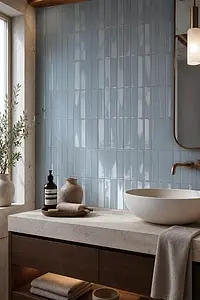 Mosaic effect tiles, Color sky blue, Ceramics, 20x20 cm, Finish glossy