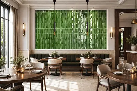 Mosaic effect tiles, Color green, Ceramics, 20x20 cm, Finish glossy