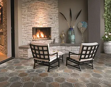 Background tile, Effect slate, Color brown, Glazed porcelain stoneware, 22x25 cm, Finish matte