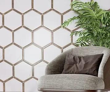 Background tile, Effect other marbles, Color white,multicolor, Glazed porcelain stoneware, 22x25 cm, Finish matte