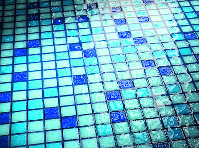 Mosaik, Färg marinblå, Glas, 32.7x32.7 cm, Yta blank