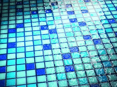Mosaik, Farbe blaue, Glas, 32.7x32.7 cm, Oberfläche glänzende